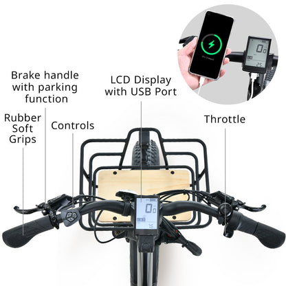 Electric Fat Tyre Tricycle, 500W, Hydraulic Brakes, 40km Range, Alloy Frame