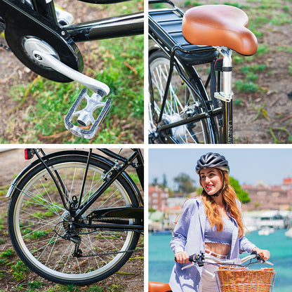 Vintage Electric Bike with Torque Sensor, Medium, Black (0.5m to 2.1m)