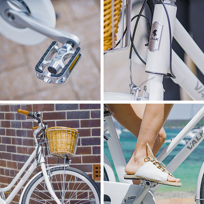 Vintage Style Electric Bike with Torque Sensor, Medium, White, 0.5m Wheels