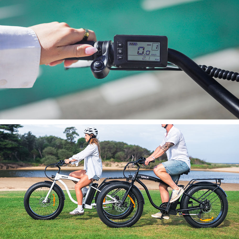 Electric Fat Tyre Cruiser Bike, 350W Motor, Step-Through Frame, Matte Black