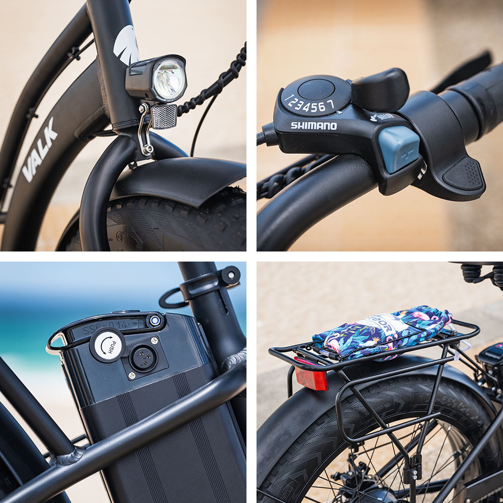 Electric Fat Tyre Cruiser Bike, 350W Motor, Step-Through Frame, Matte Black