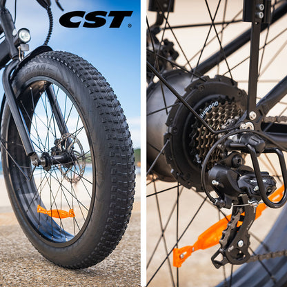 Electric Fat Tyre Cruiser Bike, 350W Motor, Step-Through Frame, Matte Black