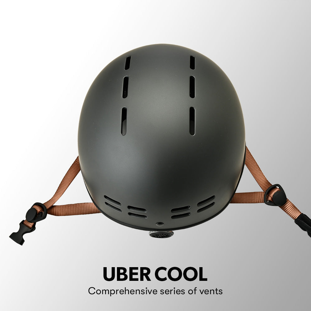 Retro Bike Helmet with 56-61cm Adjustable Fit, Charcoal, 14 Vents, Lightweight