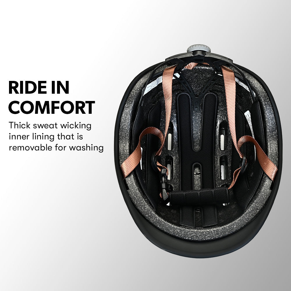 Retro Bike Helmet with 56-61cm Adjustable Fit, Charcoal, 14 Vents, Lightweight