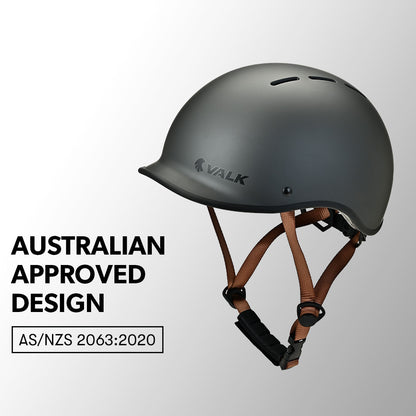 Retro Bike Helmet with 56-61cm Adjustable Fit, Charcoal, 14 Vents, Lightweight