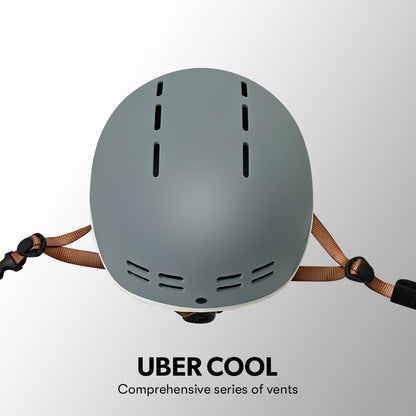 Retro Bike Helmet with Universal Fit, 56-61cm, Graphite Blue, 14 Vents