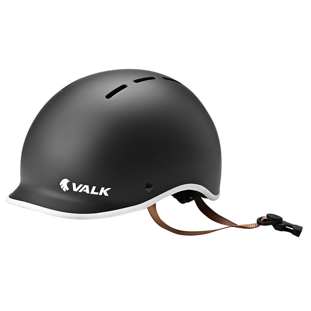 Retro Bike Helmet with Universal Fit, 56-61cm, Jet Black, Adjustable and Ventilated