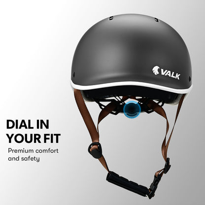 Retro Bike Helmet with Universal Fit, 56-61cm, Jet Black, Adjustable and Ventilated