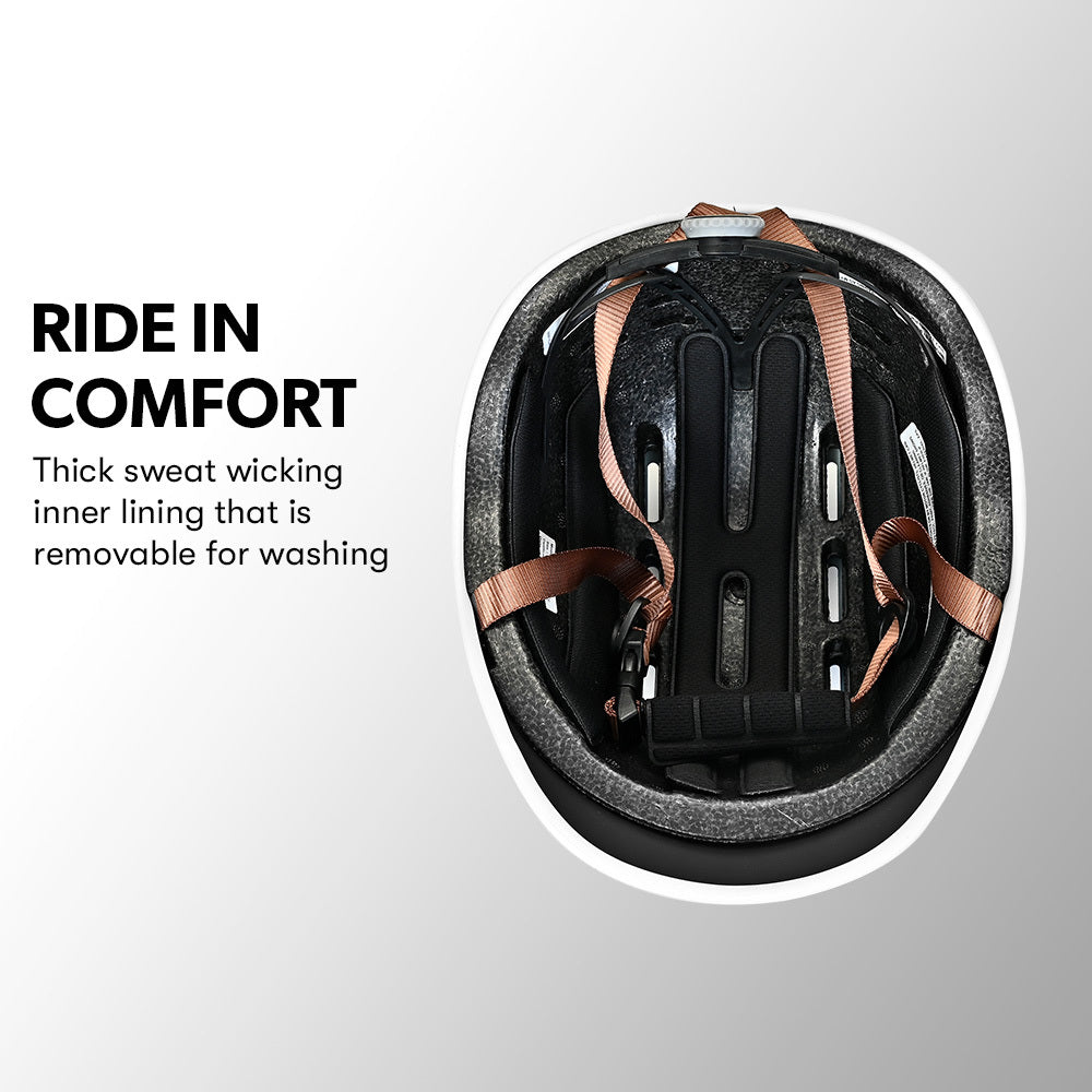 Retro Bike Helmet with Universal Fit, 56-61cm, Jet Black, Adjustable and Ventilated