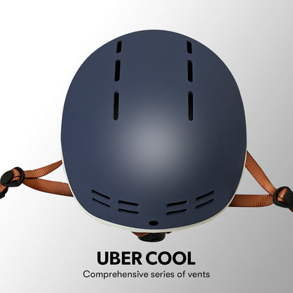 Retro Bike Helmet with 14 Vents, Universal Fit 56-61cm, Shadow Navy
