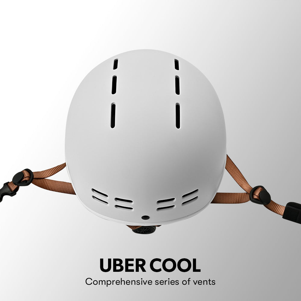 Retro Bike Helmet with Universal Fit, 56-61cm, Arctic White, Adjustable Dial