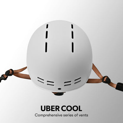 Retro Bike Helmet with Universal Fit, 56-61cm, Arctic White, Adjustable Dial
