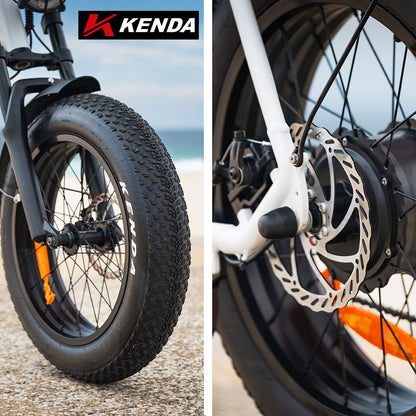 Nomad Electric Fat Tyre Bike, 350W Motor, 32km/h, 0.51m Kenda Tyres, White