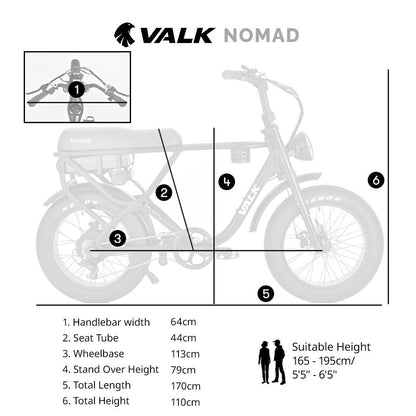 Nomad Fat Tyre Ebike, 500W, 45km/h, 20x4m Tyres, 55km Range, Shimano 7-Speed