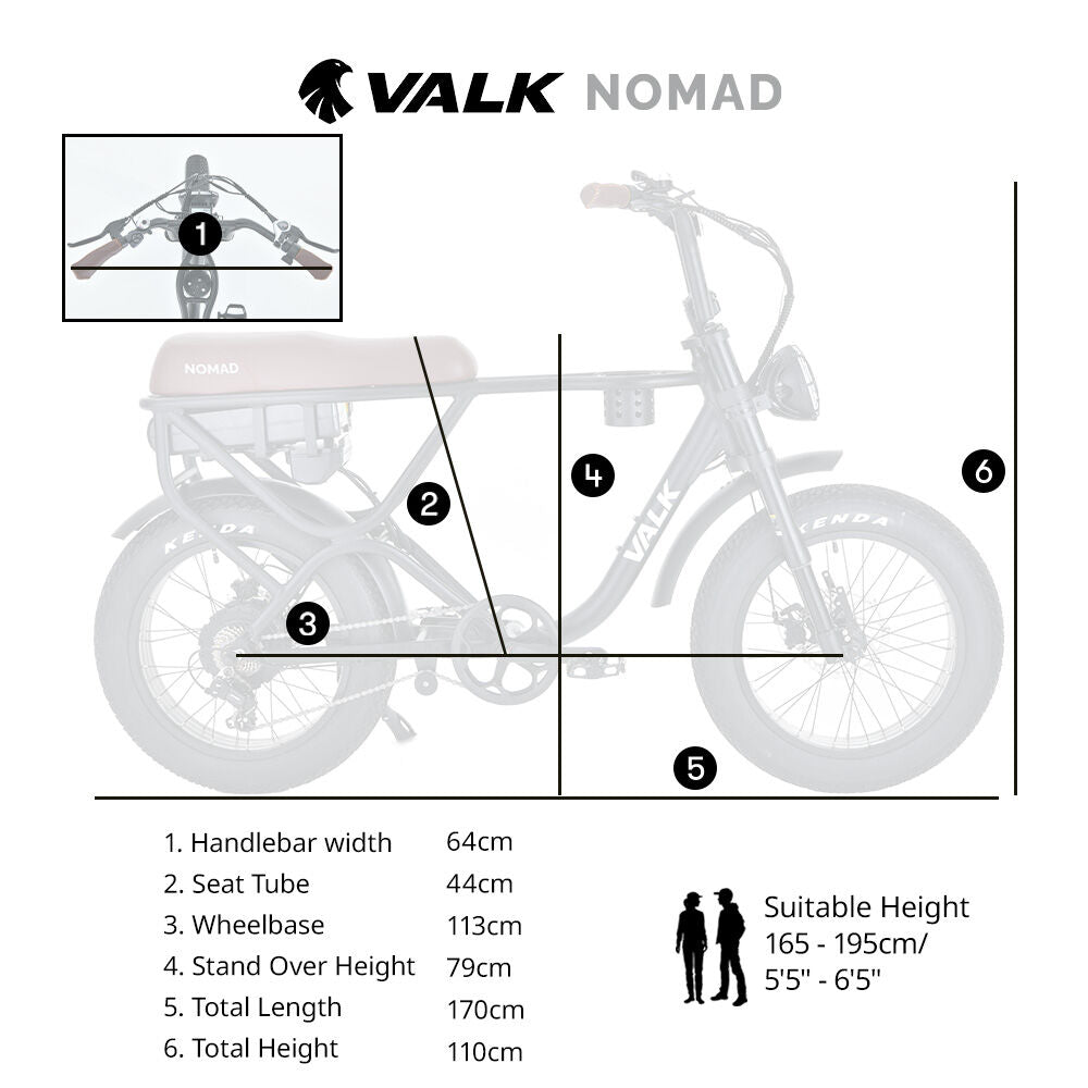 Electric Fat Tyre Bike 500W, 45 km/h, 20x0.1 m Tyres, 7-Speed, Black