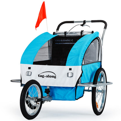Convertible Bike Trailer & Jogger with Canopy and Storage, 40kg Capacity