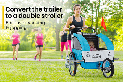 Convertible Bike Trailer & Jogger with Canopy and Storage, 40kg Capacity