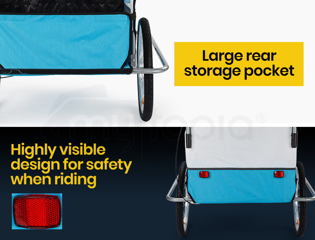 Convertible Bike Trailer & Jogger with Canopy and Storage, 40kg Capacity