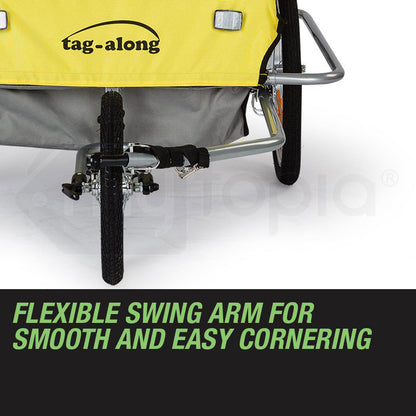 2-in-1 Kids Bike Trailer & Jogger with Canopy and 40kg Capacity - Yellow