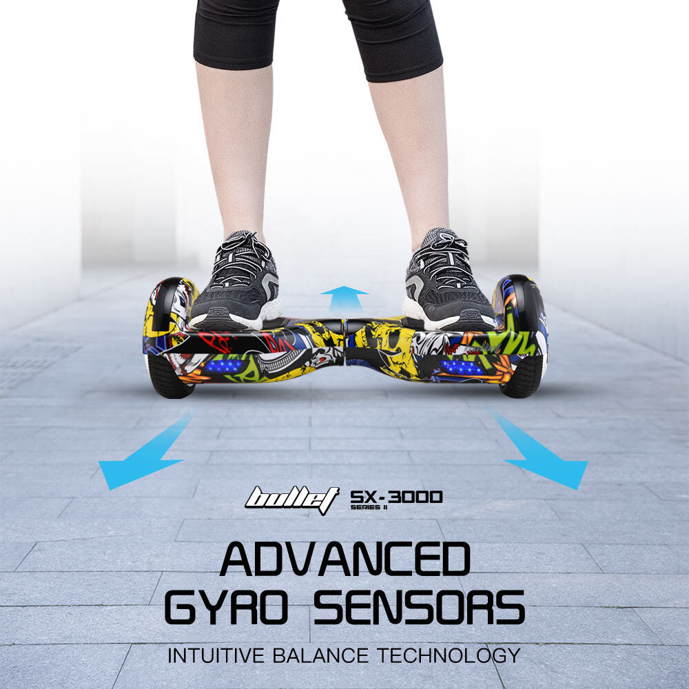 SX-3000 Series III Hoverboard, 15 km Range, 15 km/h Speed, LED Lights, 6.5m Wheels