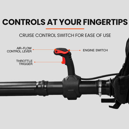 65cc Petrol Backpack Leaf Blower - Ergonomic Design, 0.8L Tank, 490km/h Velocity
