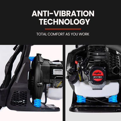 65cc Petrol Backpack Leaf Blower - Ergonomic Design, 0.8L Tank, 490km/h Velocity