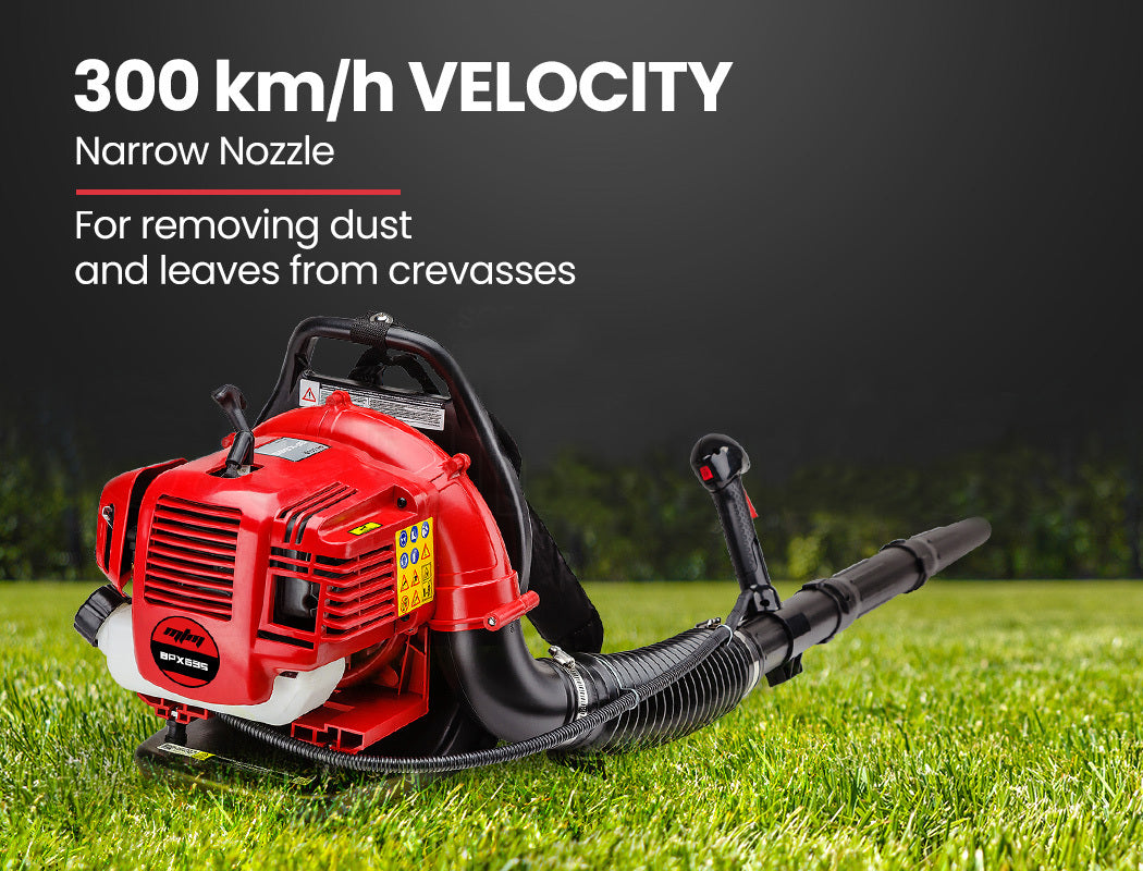30cc Backpack Petrol Leaf Blower, 2-Stroke Engine, 300km/h Air Speed