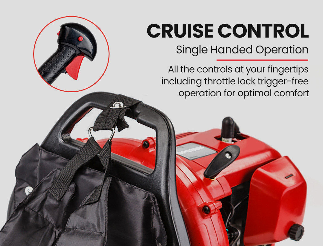 30cc Backpack Petrol Leaf Blower, 2-Stroke Engine, 300km/h Air Speed