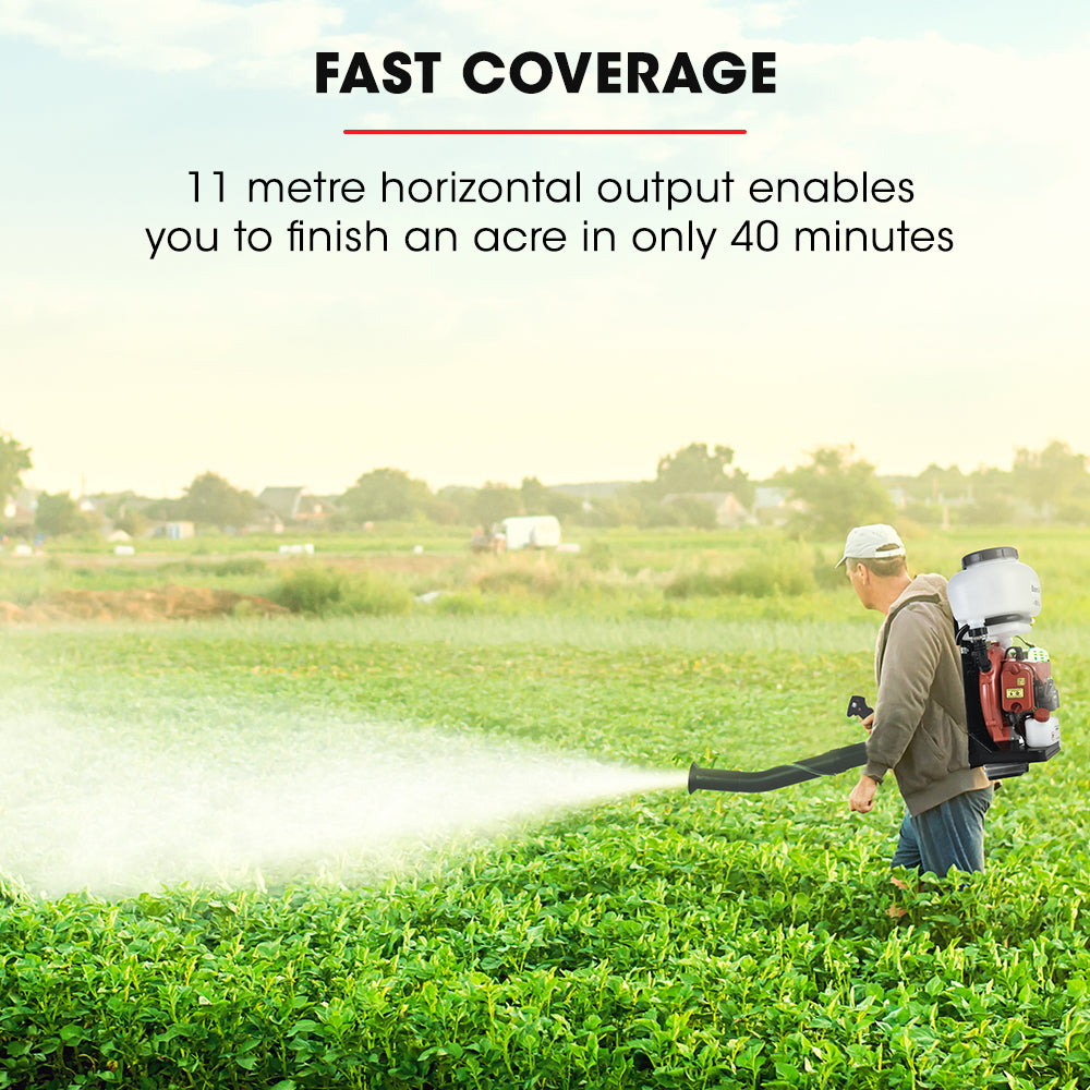 2-Stroke Backpack Sprayer and Blower with 11m Reach and 14L Tank Capacity