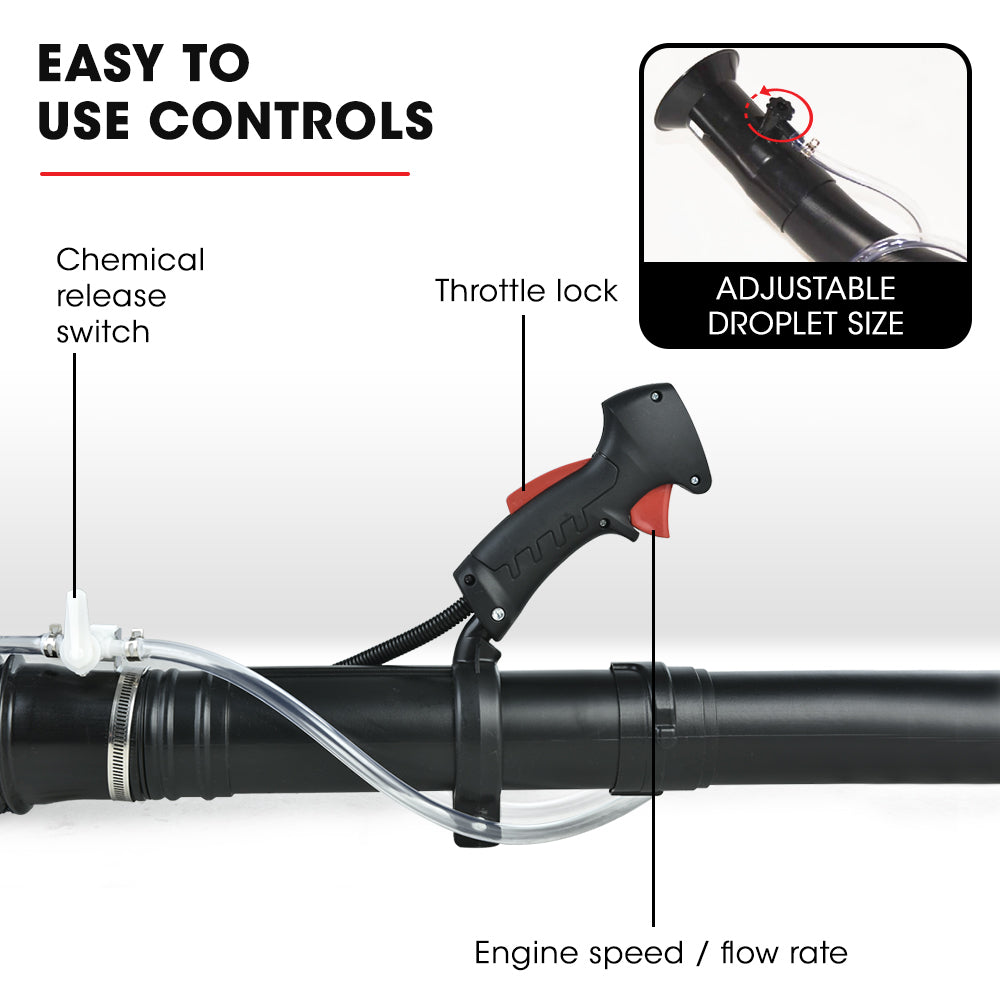 2-Stroke Backpack Sprayer and Blower with 11m Reach and 14L Tank Capacity