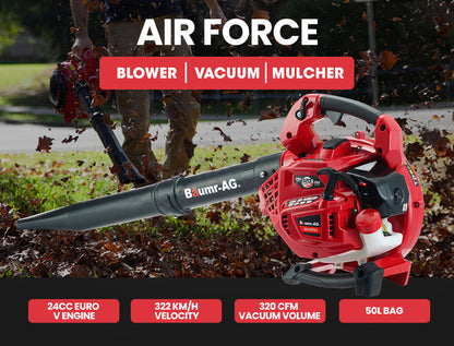 3-in-1 Cordless Leaf Blower Vacuum Mulcher with 0.24 m³ Engine & 50L Bag
