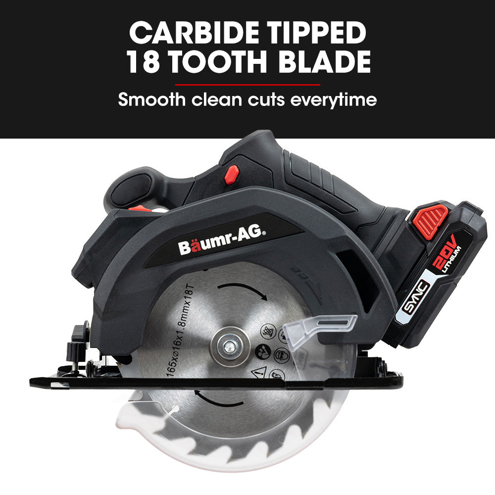 20V Cordless Circular Saw with 0.16m Blade and Battery Charger Kit