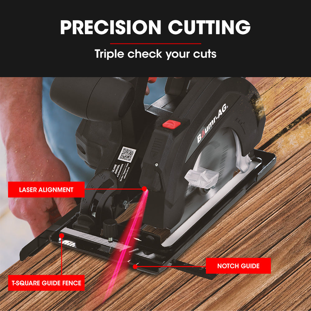 20V Cordless Circular Saw with 0.16m Blade and Battery Charger Kit