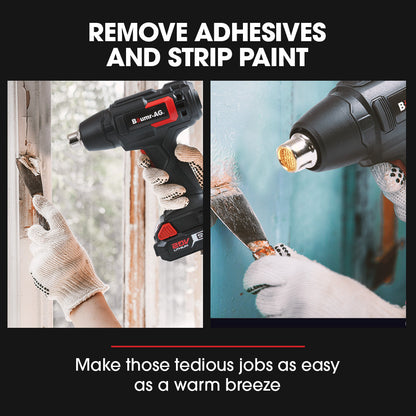 Cordless 20V Heat Gun with LED Light, Battery & Fast Charger Kit, 550°C