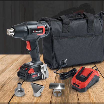 Cordless 20V Heat Gun with LED Light, Battery & Fast Charger Kit, 550°C