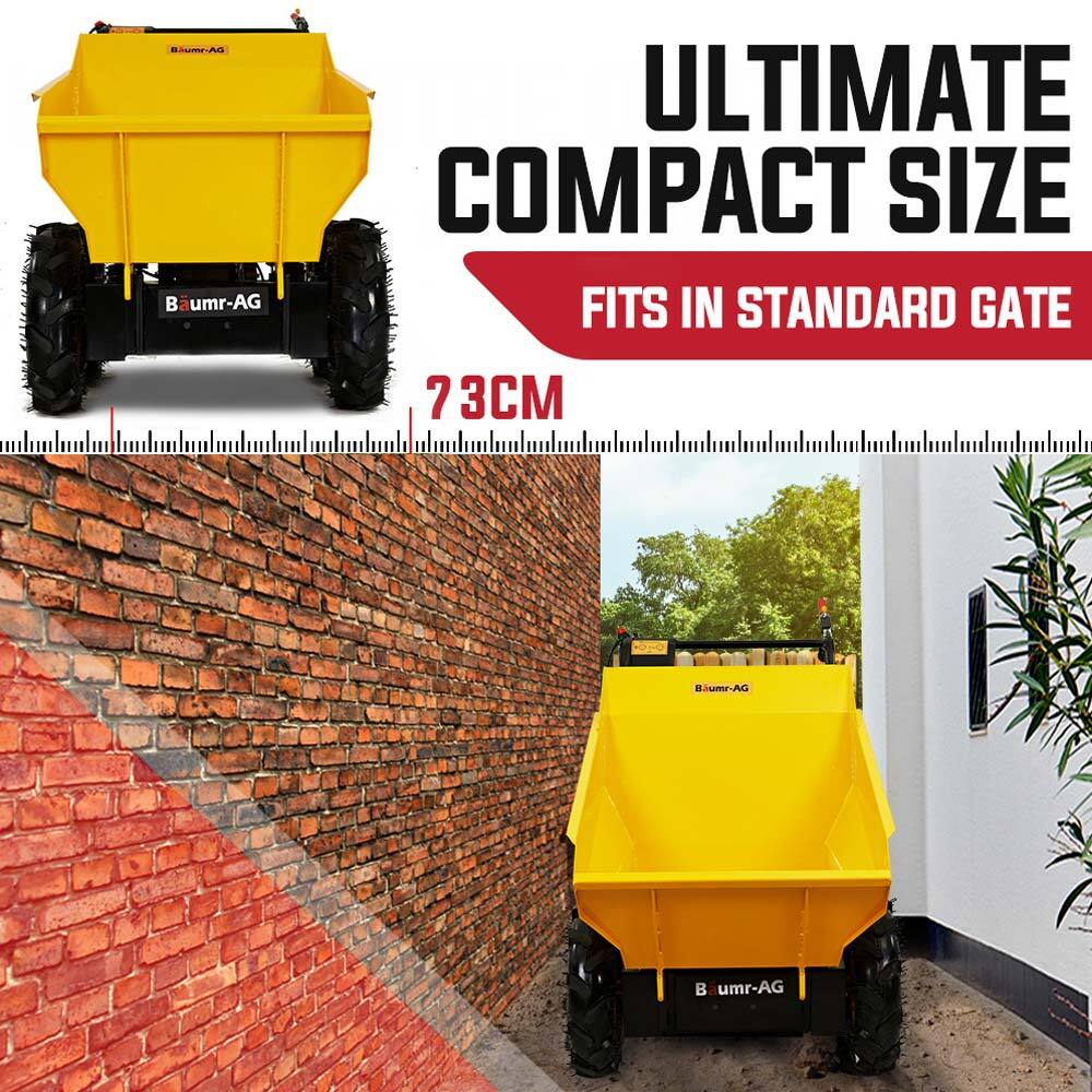 Motorized Mini Wheelbarrow with 300kg Capacity and 74cm Width