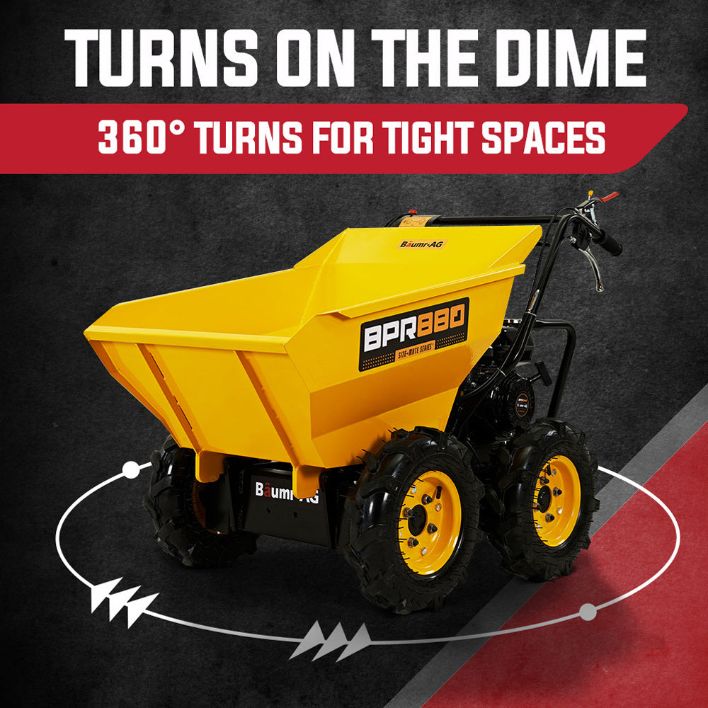 Motorized Mini Wheelbarrow with 300kg Capacity and 74cm Width