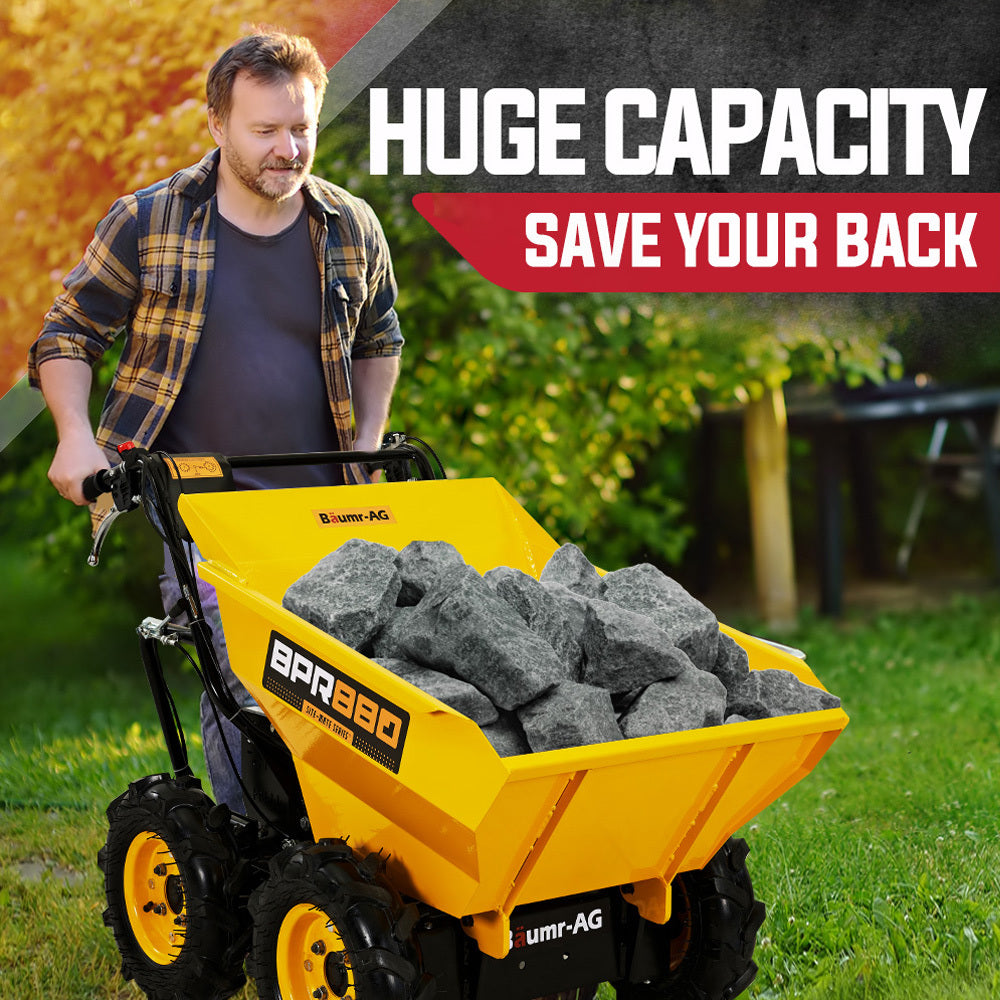 Motorized Mini Wheelbarrow with 300kg Capacity and 74cm Width