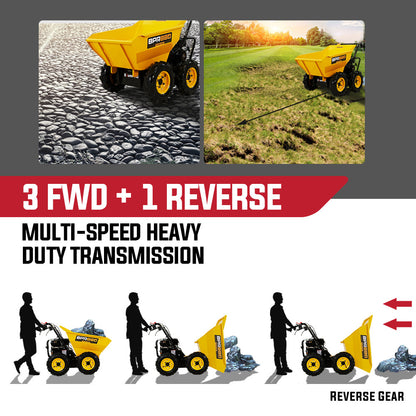 Motorized Mini Wheelbarrow with 300kg Capacity and 74cm Width