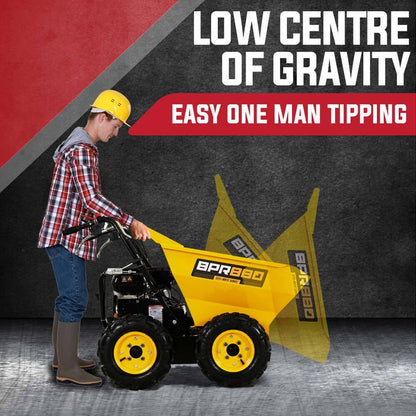 Motorized Mini Wheelbarrow with 300kg Capacity and 74cm Width