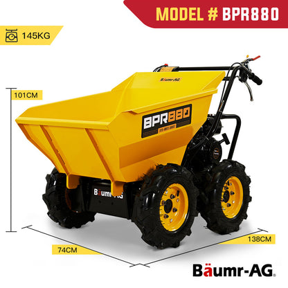 Motorized Mini Wheelbarrow with 300kg Capacity and 74cm Width