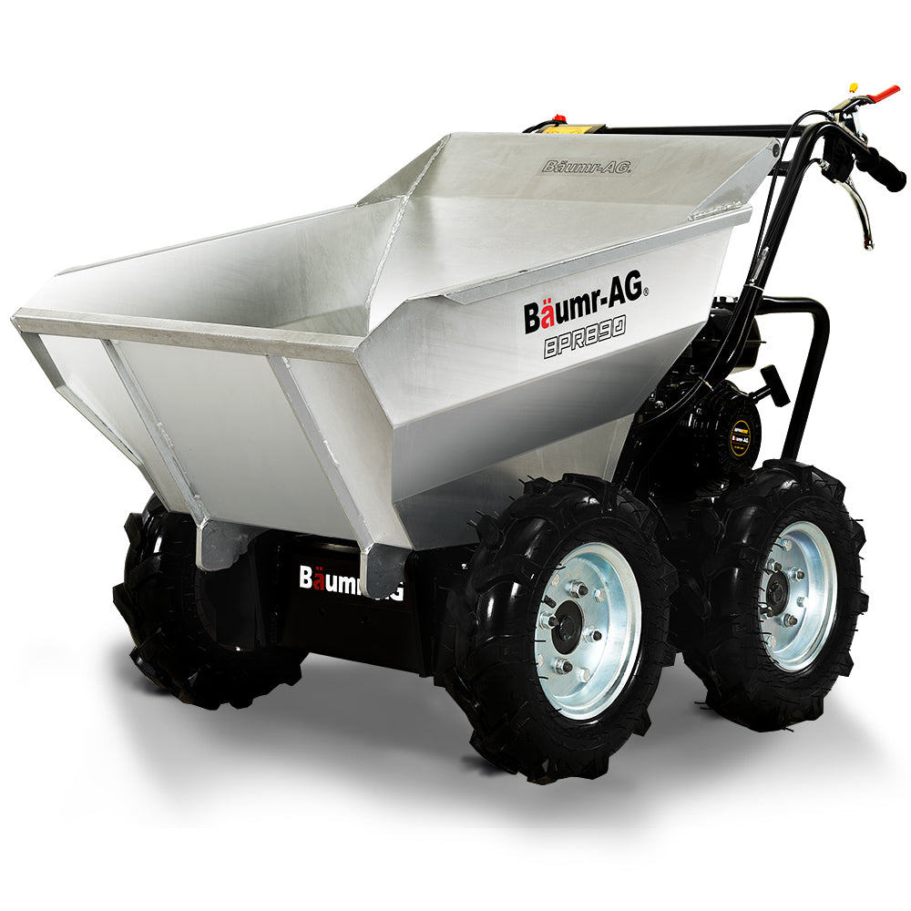 Petrol-Powered Mini Dumper with 300kg Capacity and Galvanised Bucket, 0.73m Wide