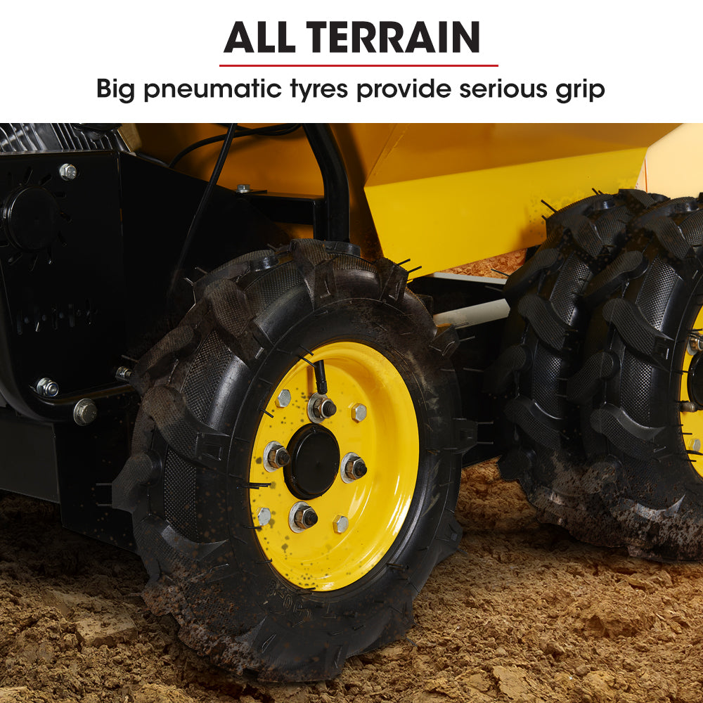 6-Wheel Motorised Wheelbarrow with 208cc Engine, 0.5 Ton Capacity