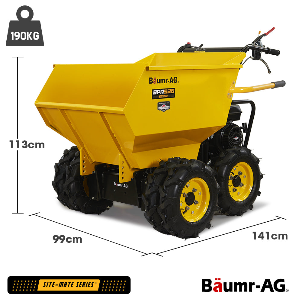 6-Wheel Motorised Wheelbarrow with 208cc Engine, 0.5 Ton Capacity