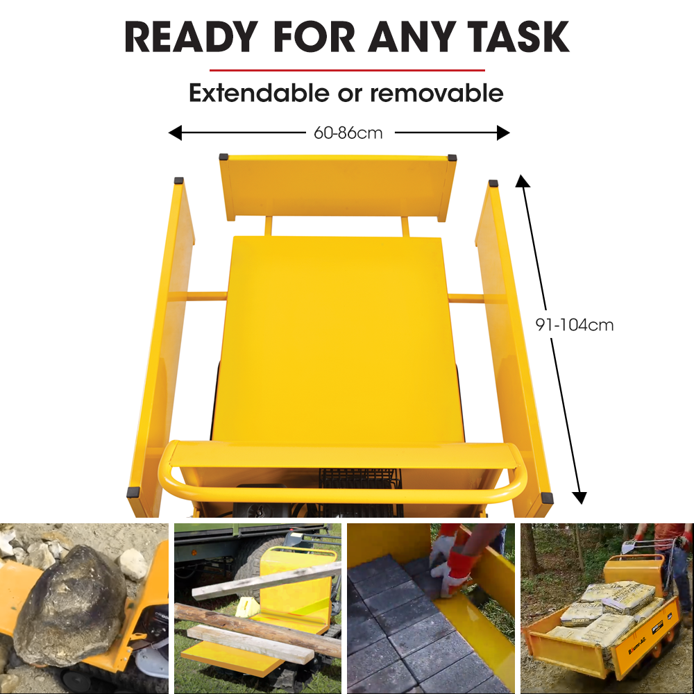 Motorised Tracked Wheelbarrow with 300kg Capacity and 208cc Engine