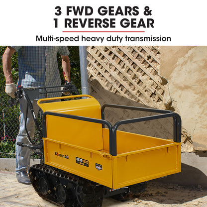 Motorised Tracked Wheelbarrow with 300kg Capacity and 208cc Engine