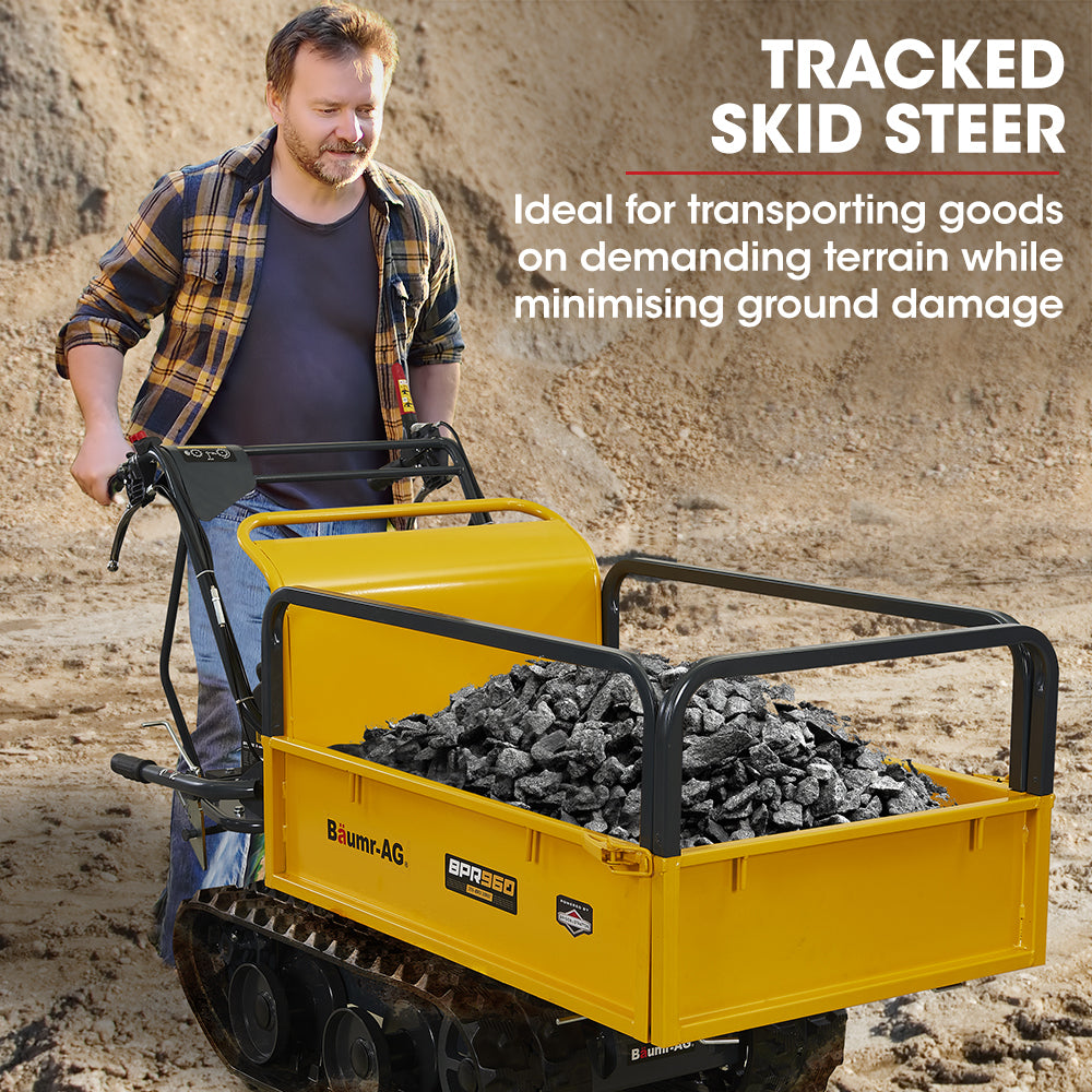 Motorised Tracked Wheelbarrow with 300kg Capacity and 208cc Engine