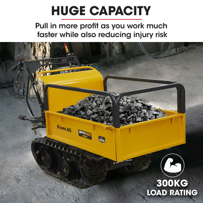 Motorised Tracked Wheelbarrow with 300kg Capacity and 208cc Engine