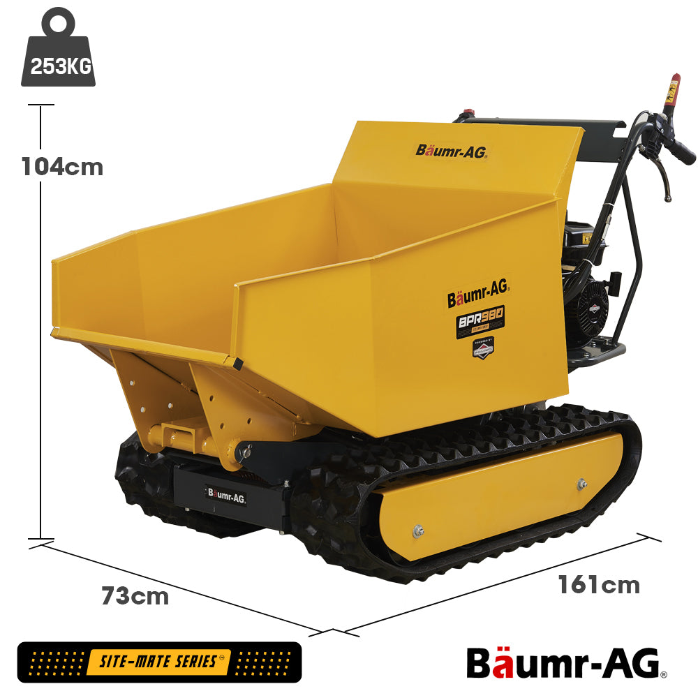 Motorised Tracked Wheelbarrow with 0.5 Ton Capacity and 0.73m Width, 230L Bucket