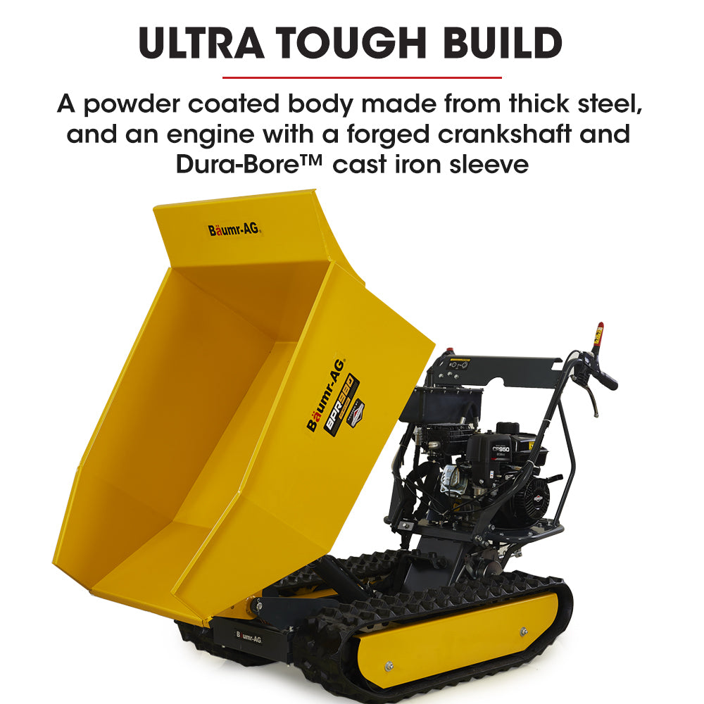 Motorised Tracked Wheelbarrow with 0.5 Ton Capacity and 0.73m Width, 230L Bucket